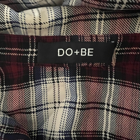 DO + BE Plaid Gathered Button Down Shirt Dress - Picture 8 of 8